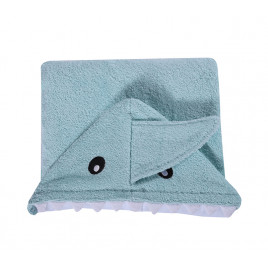 COTTON BABY CLOAK BABY SHARK AQUA 70X120