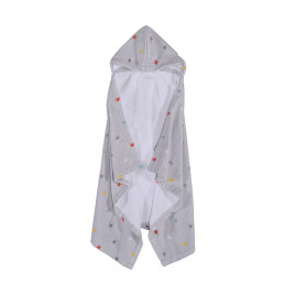 COTTON BABY CLOAK LITTLE STAR GREY 70X120