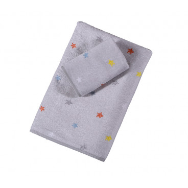 COTTON TOWEL LITTLE STAR GREY 2PCS