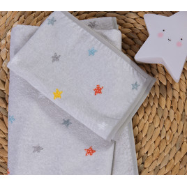 COTTON TOWEL LITTLE STAR GREY 2PCS