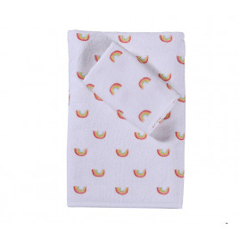 TOWEL OVER THE RAINBAW WHITE 2 PCS