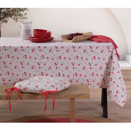 COTTON TABLECLOTH CHERRY LOVE 140X180