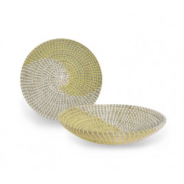 WALL DISH SEAGRASS ''PERSIA'' D36X7 YELLOW