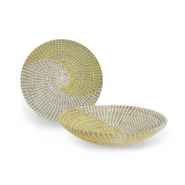 WALL DISH SEAGRASS ''PERSIA'' D36X7 YELLOW