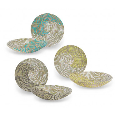 WALL DISH SEAGRASS ''PERSIA'' D36X7 YELLOW