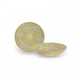 WALL DISH SEAGRASS "BANGOR" D.28X6 YELLOW