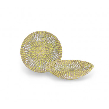 WALL DISH SEAGRASS "BANGOR" D.28X6 YELLOW