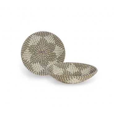 WALL DISH SEAGRASS "BANGOR" D.28X6 BEIGE