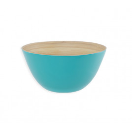 SALAD PLATE BAMBOO "CASTA" D.25X13 AQUA