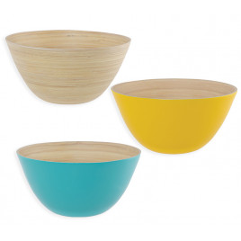 SALAD PLATE BAMBOO "CASTA" D.25X13 AQUA