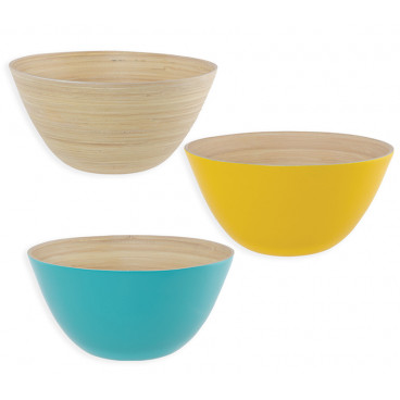 SALAD PLATE BAMBOO "CASTA" D.25X13 AQUA