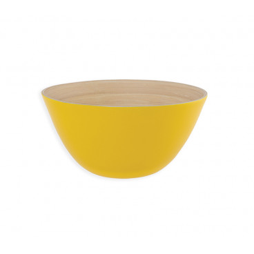 SALAD PLATE BAMBOO "CASTA" D.25X13 YELLOW