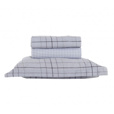 COTTON SHEETS "RODERICK" SET ΥΠΕΡΔΙΠΛΟ 240Χ270 GREY