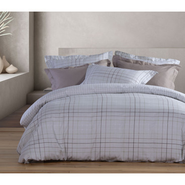 COTTON DUVET COVER "RODERICK" ΣΕΤ Υ/ΠΛΗ 240Χ230 GREY