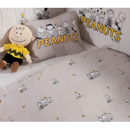 BED SHEET COTTON" PEANUTS" GREY 3PCS