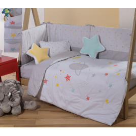 BED SHEET COTTON" LITTLE STAR" GREY 3PCS