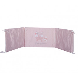 Baby Cotbumpers "LOVELY FOX" PINK 60+67+60X40