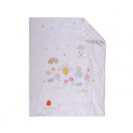 BED COVER "OVER THE RAINBOW" WHITE 110Χ140