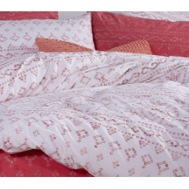 BED SHEET COTTON SINGLE "MYSTERIOUS"CORAL