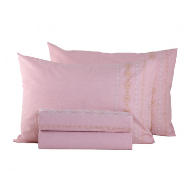 BED SHEET COTTON SINGLE ASHER PINK