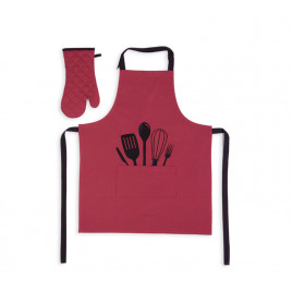 Set Apron & Oven Mitt Cooking Red