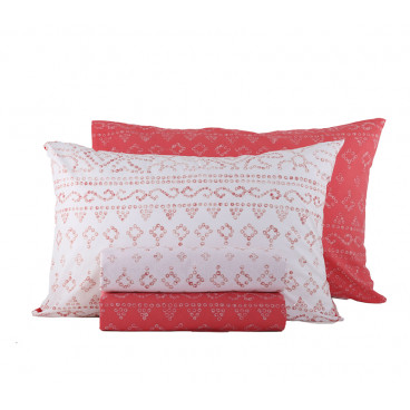 BED SHEET COTTON DOUBLE MYSTERIOUS CORAL